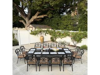 Ten Star 13-Piece Cast Aluminum Extension Dining Set in Antique Bronze