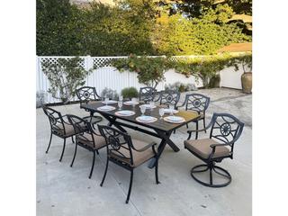 Ten Star 9-Piece Cast Aluminum Dining Set in Antique Bronze