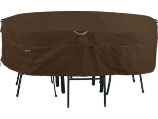 Duck Covers Madrona Dark Cocoa 108 Inch Rectangular/Oval Table & Chair Cover