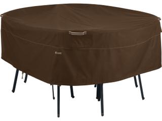 Duck Covers Madrona Dark Cocoa 72 Inch Round Table & Chair Cover