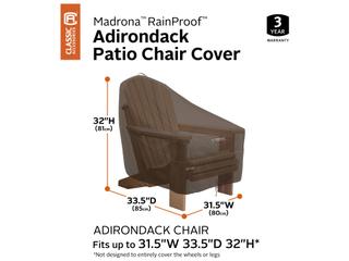 Duck Covers Madrona Dark Cocoa 34 x 36 Inch RainProof Adirondack Chair Cover