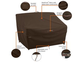 Duck Covers Madrona Dark Cocoa 78 Inch Medium RainProof Patio Loveseat Cover