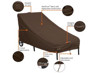 Duck Covers Madrona Dark Cocoa 68 Inch RainProof Patio Chaise Lounge Cover