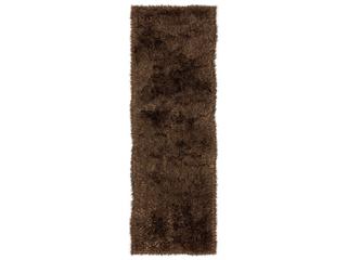 Aurora Shag Runner Area Rug in Brown with Plush Polyester Pile