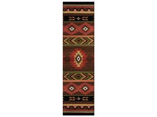 Sonora Geometric Runner Area Rug in Brown