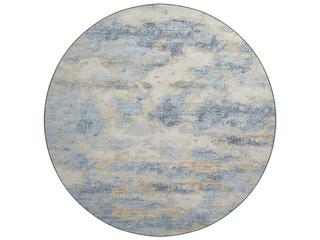 Camberly Abstract Round Area Rug in Indigo