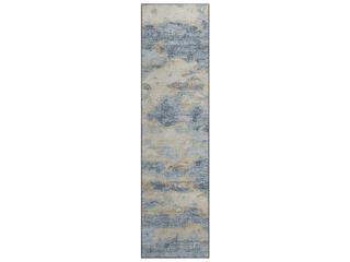 Camberly Abstract Runner Area Rug in Indigo Blue