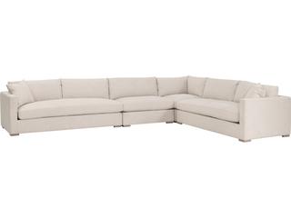 Essentials for Living Outdoor Stitch & Hand - Bedroom Dining Newport Outdoor Wood Cushion Modular Chair