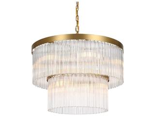 Elegant Lighting Harlow 9-Light Satin Gold Tiered Chandelier