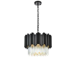Elegant Lighting Willow 4-Light Black Drum Chandelier