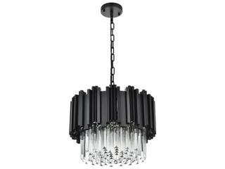 Elegant Lighting Willow 4-Light Black Drum Chandelier