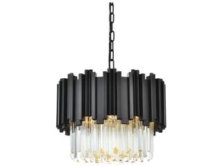 Elegant Lighting Willow 4-Light Black Drum Chandelier