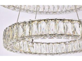Elegant Lighting Monroe 2-Light Chrome LED Drum Tiered Chandelier