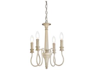Elegant Lighting Flynx 4-Light Weathered Dove White Chandelier