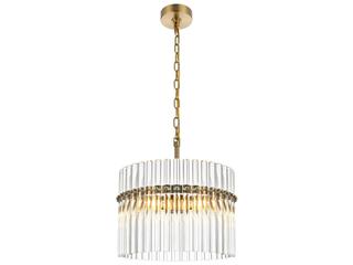 Elegant Lighting Paulina 3-Light Satin Gold Drum Chandelier