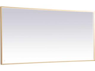 Pier Rectangular LED Wall Mirror in Brass