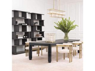 Eichholtz Atelier L Charcoal Grey Oak Veneer Dining Table