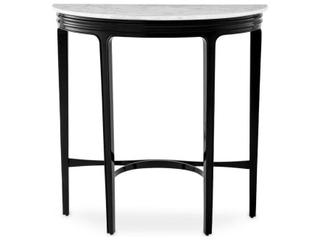 Ethnicraft Console Table Rochefort Piano Black Finish White Carrera Marble