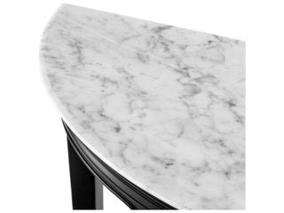 Ethnicraft Console Table Rochefort Piano Black Finish White Carrera Marble
