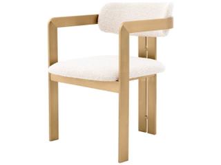 Donato Gold Upholstered Arm Dining Chair