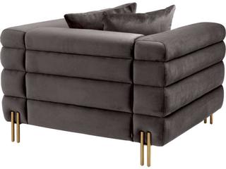 Eichholtz York Gray Velvet Chair and a Half