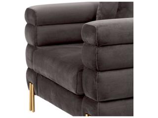 Eichholtz York Gray Velvet Chair and a Half