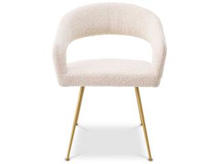 Eichholtz Bravo Gold Upholstered Arm Dining Chair