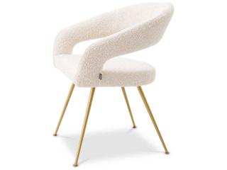 Eichholtz Bravo Gold Upholstered Arm Dining Chair