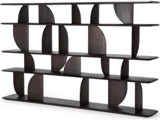 Geometric Teak Dark Brown Rack