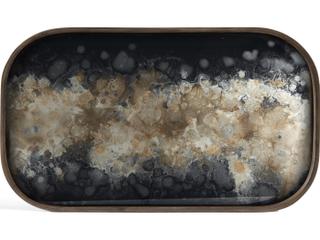 Ethnicraft Organic Valet Tray Glass Black Rectangular Xl