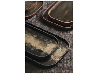 Ethnicraft Organic Valet Tray Glass Black Rectangular Xl