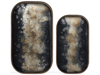 Ethnicraft Organic Valet Tray Glass Black Rectangular Xl