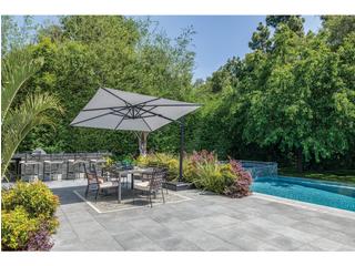 10 foot patio umbrella sunbrella PURPLE LEAF Cantilever Grey Aluminum Umbrella modern styling of the canopy makes it an attractive addition to any backyard Bersa 10' Cantilever Umbrella with