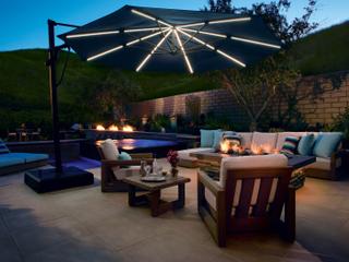 lizkona patio umbrella Patioslife Aegis Premium Cantilever with Full-Rib LED Strip L US-Patioslife Elevate your outdoor space with an elegant 8ft Cinzano Deluxe Beach and