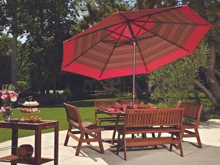 Treasure Garden Market Aluminum 11 Foot Octagon Collar Tilt Crank Lift Outdoor Umbrella