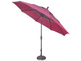 Treasure Garden Quick Ship Market Aluminum 11 Foot Octagon Collar Tilt Crank Lift Patio Umbrella