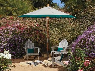 Treasure Garden Market Wood 9 Foot Octagon Pulley Lift Outdoor Umbrella