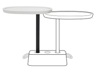 Fatboy Outdoor Brick Buddy Oval End Table in Light Grey