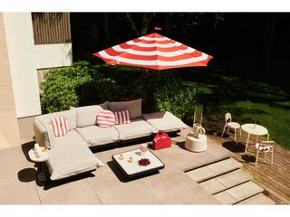 Fatboy Outdoor Brick Oval End Table in Light Grey