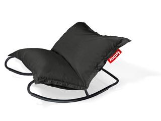 Fatboy Outdoor Original Slim Bean Bag Chair Rock 'n Roll Rocker Bundle in Thunder Grey