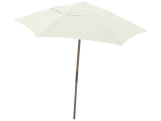 Fiberbuilt Outdoor Umbrellas Beach Oakwood 7.5 Foot Hexagon Push Up Outdoor Umbrella