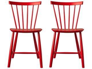 FDB Mobler J46 Beech Wood Red Armless Dining Chair Set of 2