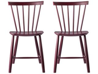 FDB Mobler J46 Beech Wood Red Armless Dining Chair Set of 2