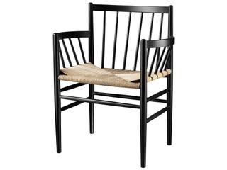 J81 Beech Wood Black Arm Dining Chair