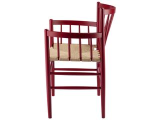 FDB Mobler J81 Beech Wood Red Arm Dining Chair