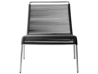 FDB Mobler Outdoor Salto Black Steel Rope Lounge Chair