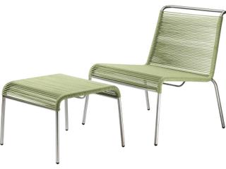 FDB Mobler Outdoor Salto Green Mixed Steel Rope Lounge Chair
