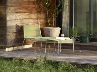 FDB Mobler Outdoor Salto Green Mixed Steel Rope Lounge Chair