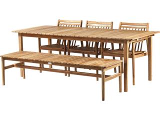 FDB Mobler Outdoor Sammen Natural Teak Rectangular Dining Table