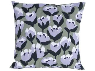 Bouquet Sauvage Tulipe 17 Inch Square Outdoor Pillow in Marshmallow